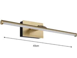 Akku Bilderlampe Messing kabellos zum Kleben, Breite 40cm