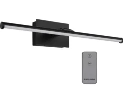 Akku Bilderlampe Schwarz kabellos zum Kleben, Breite 40cm