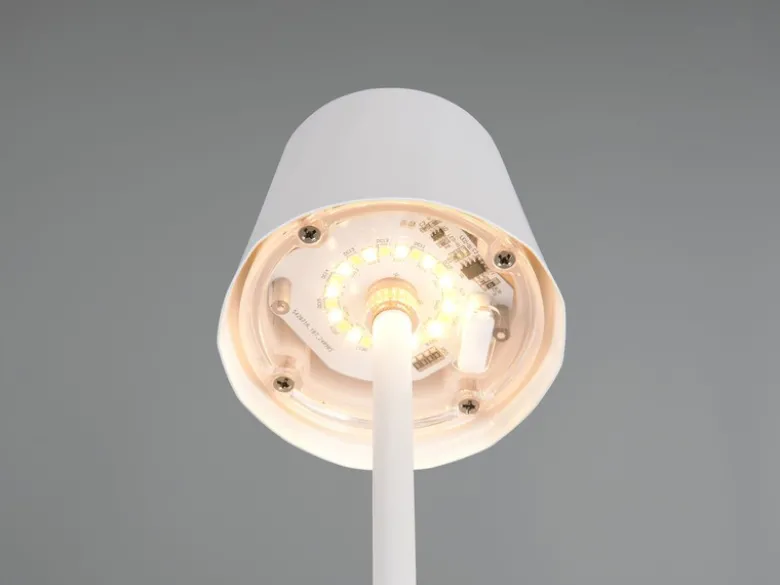 Akku LED Tischleuchte DIAZ kabellos für Innen & Außen, Weiß - 21cm klein