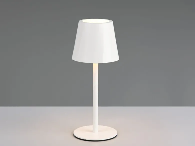 Akku LED Tischleuchte DIAZ kabellos für Innen & Außen, Weiß - 21cm klein