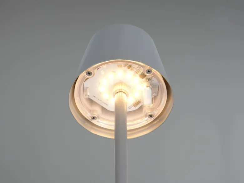 Akku LED Tischleuchte DIAZ kabellos für Innen & Außen, Grau - 21cm klein