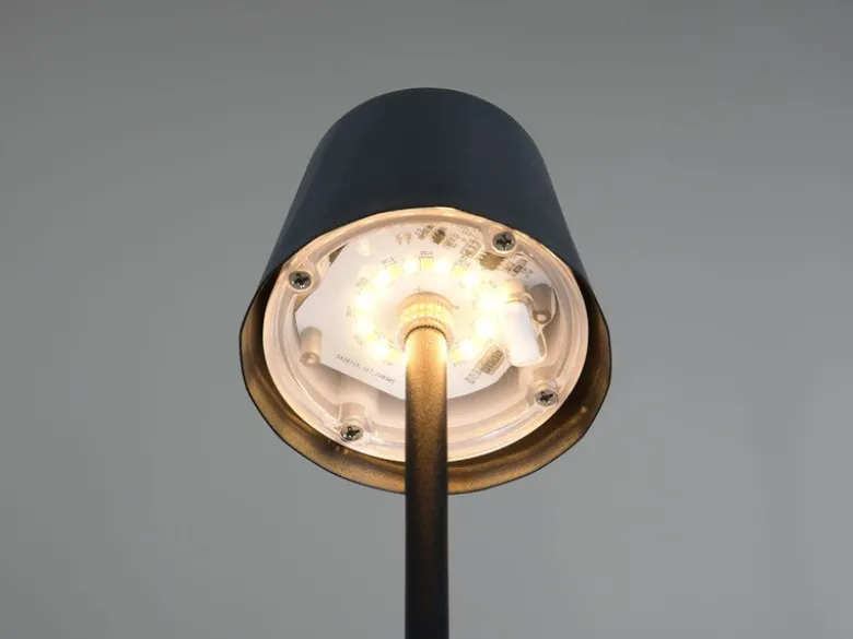 Akku LED Tischleuchte DIAZ kabellos für Innen & Außen, Schwarz - 21cm klein