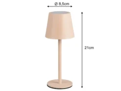 Akku LED Tischleuchte DIAZ kabellos für Innen & Außen, Beige - 21cm klein