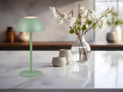Akku LED Tischleuchte RICARDO kabellos für Innen & Außen, Grün - 30cm klein