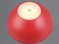 Akku LED Tischleuchte RICARDO kabellos für Innen & Außen, Rot - 30cm klein