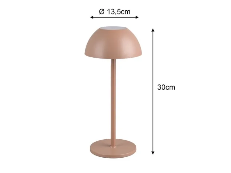 Akku LED Tischleuchte RICARDO kabellos für Innen & Außen, Coffee - 30cm klein