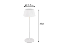 Akku LED Tischleuchte SUAREZ kabellos für Innen & Außen, Weiß - Höhe 39cm