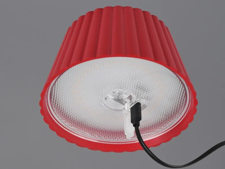 Akku LED Tischleuchte SUAREZ kabellos für Innen & Außen, Rot - Höhe 39cm
