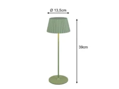 Akku LED Tischleuchte SUAREZ kabellos für Innen & Außen, Grün - Höhe 39cm