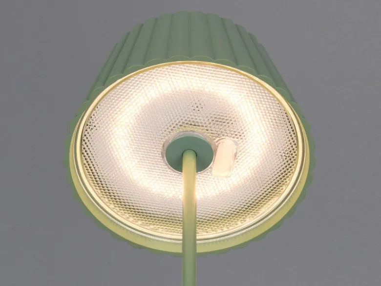 Akku LED Tischleuchte SUAREZ kabellos für Innen & Außen, Grün - Höhe 39cm