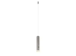 Akku Pendelleuchte PELO Silber, dimmbar, abnehmbarer Leuchtenkopf Ø 3,8cm