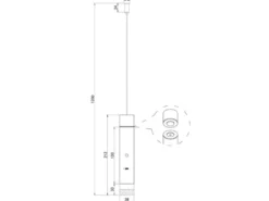 Akku Pendelleuchte PELO Weiß, dimmbar, abnehmbarer Leuchtenkopf Ø 3,8cm