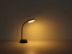 Akku Schreibtischlampe PEGASI dimmbar, Schwarz mit Flexrohr, Höhe 38cm