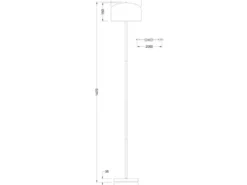 Akku Stehlampe JEFF dimmbar, per USB aufladbar, Schwarz Höhe 147cm