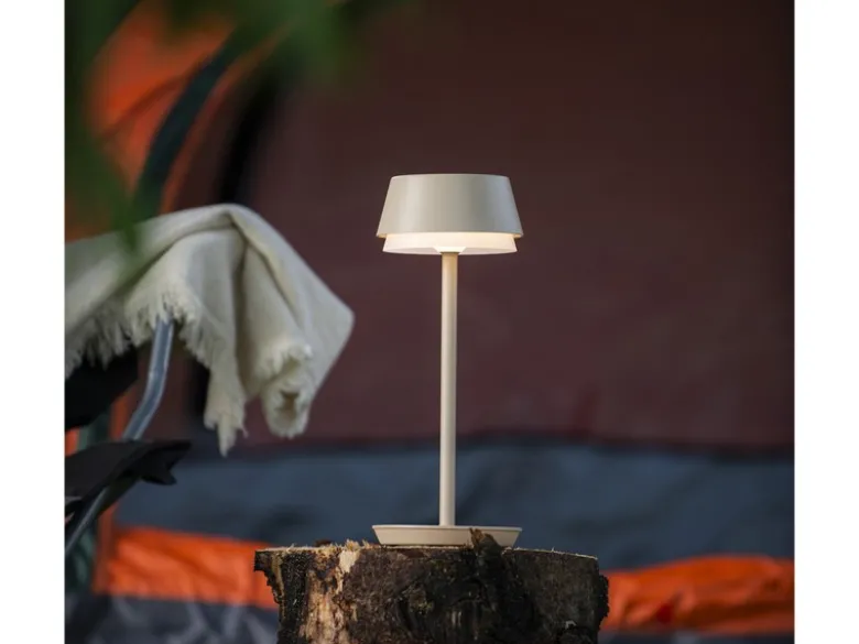 Akku Tischleuchte 2er Set für Outdoor dimmbar, kabellos in Sandfarben, 30cm