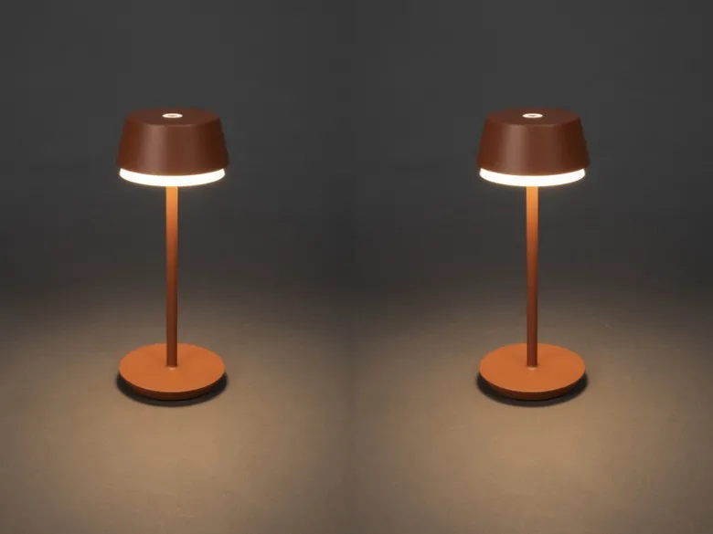 Akku Tischleuchte 2er Set für Outdoor dimmbar, kabellos in Terracotta, 30cm