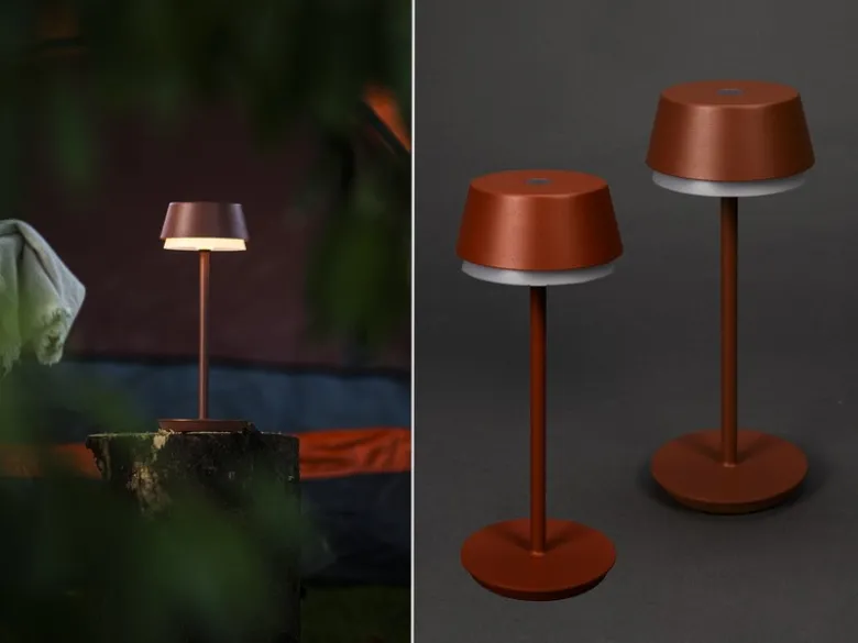 Akku Tischleuchte 2er Set für Outdoor dimmbar, kabellos in Terracotta, 30cm