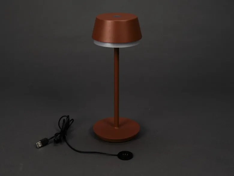 Akku Tischleuchte 2er Set für Outdoor dimmbar, kabellos in Terracotta, 30cm
