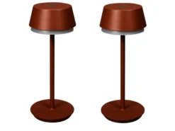 Akku Tischleuchte 2er Set für Outdoor dimmbar, kabellos in Terracotta, 30cm