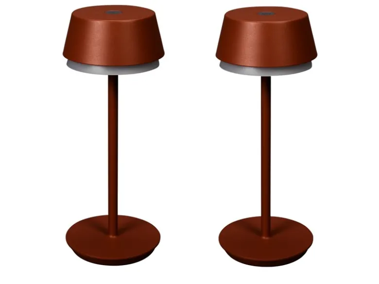 Akku Tischleuchte 2er Set für Outdoor dimmbar, kabellos in Terracotta, 30cm