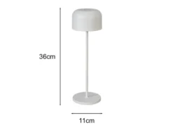 Akku Tischleuchte LILLE per USB aufladbar, Weiß Höhe 36cm
