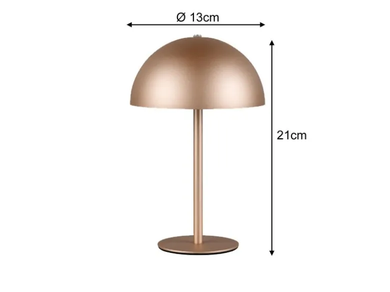 Akku Tischleuchte MUNOZ Coffee dimmbar & per USB aufladbar, Höhe 21cm