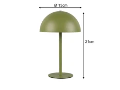 Akku Tischleuchte MUNOZ Grün dimmbar & per USB aufladbar, Höhe 21cm