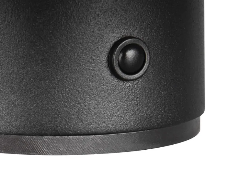 Akku Wandleuchte DAVEY aus Metall Schwarz per USB aufladbar, Ø 15,5cm