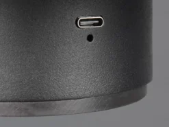 Akku Wandleuchte DAVEY aus Metall Schwarz per USB aufladbar, Ø 15,5cm