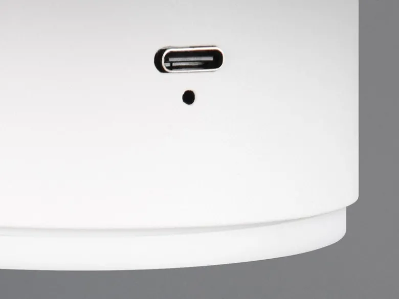 Akku Wandleuchte DAVEY aus Metall Weiß per USB aufladbar, Ø 15,5cm