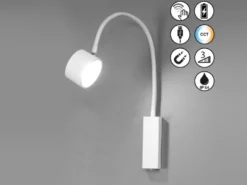 Akku Wandleuchte MAGNETIC kabellos für Wandmontage & Bett Kopfteil, Breite 7,5cm