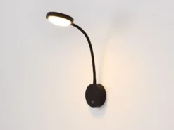 Akku Wandleuchte PEGASI dimmbar, Schwarz mit Flexrohr, Höhe 45cm