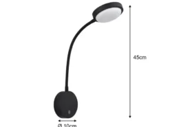 Akku Wandleuchte PEGASI dimmbar, Schwarz mit Flexrohr, Höhe 45cm