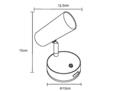 Akku Wandstrahler ALLVI Schwarz kabellos ohne Stromanschluss, Breite 10cm