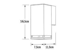 ALU Außenwandleuchte POLLUX Down Light Weiß Effektstreifen IP44, Höhe 16,5cm