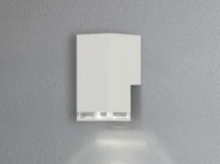 ALU Außenwandleuchte POLLUX Down Light Weiß Effektstreifen IP44, Höhe 16,5cm
