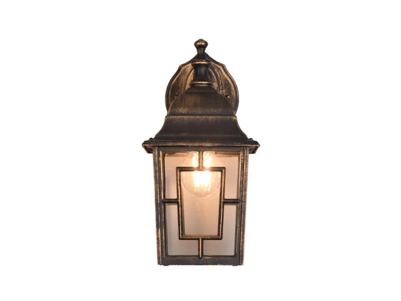 Antike Außenwandleuchte, Laterne hängend Rostoptik mit E27 LED, Höhe 30cm