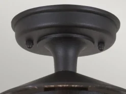 Außen Deckenlaterne HEREFORD aus Alu im Landhausstil, Schwarz Höhe 26cm
