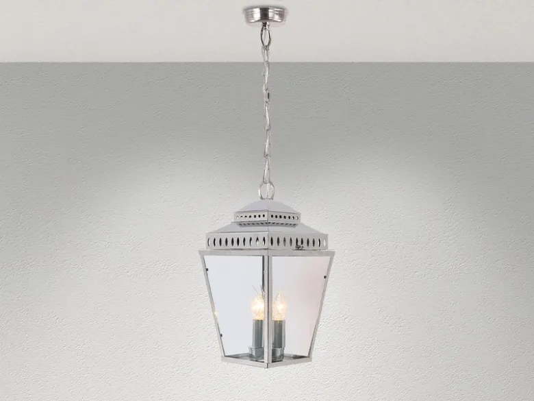 Außenhängeleuchte MANSION HOUSE im Landhausstil, Silber Ø22cm