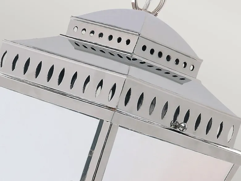 Außenhängeleuchte MANSION HOUSE im Landhausstil, Silber Ø22cm