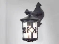 Außen Wandlaterne HEREFORD aus Alu im Landhausstil, Schwarz Höhe 31cm