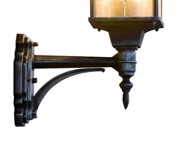 Außen Wandlaterne MILANO stehend im Landhausstil, schwarz, Höhe 53cm