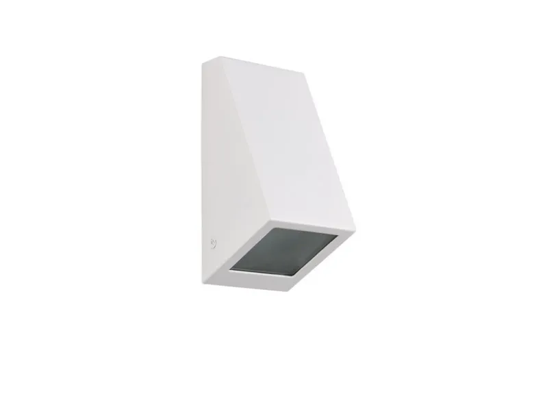 Außenwandleuchte BRAGA Downlight Weiß für Fassadenbeleuchtung, Höhe 14,5cm