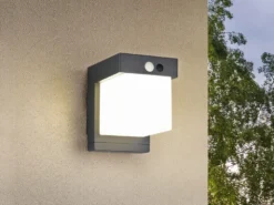 Außenwandleuchte COLOMBO Solar und Strom, Hybrid mit Bewegungsmelder