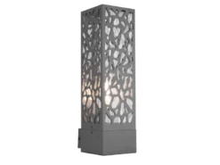Außenwandleuchte eckig aus Edelstahl in Anthrazit mit E27 LED, Höhe 36cm