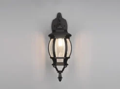 Außenwandleuchte ELVO Laterne hängend Aluminium Schwarz, Höhe 49cm