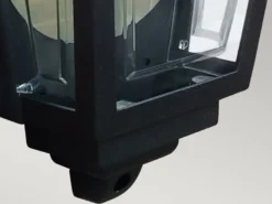 Außenwandleuchte Höhe 32,5cm Halbschale Schwarz mit reflektierender Rückwand
