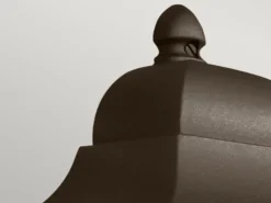Außenwandleuchte Höhe 32,5cm Halbschale Bronze mit reflektierender Rückwand