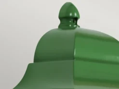 Außenwandleuchte Höhe 32,5cm Halbschale Grün mit reflektierender Rückwand