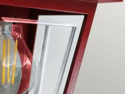 Außenwandleuchte Höhe 32,5cm Halbschale Rot mit reflektierender Rückwand
